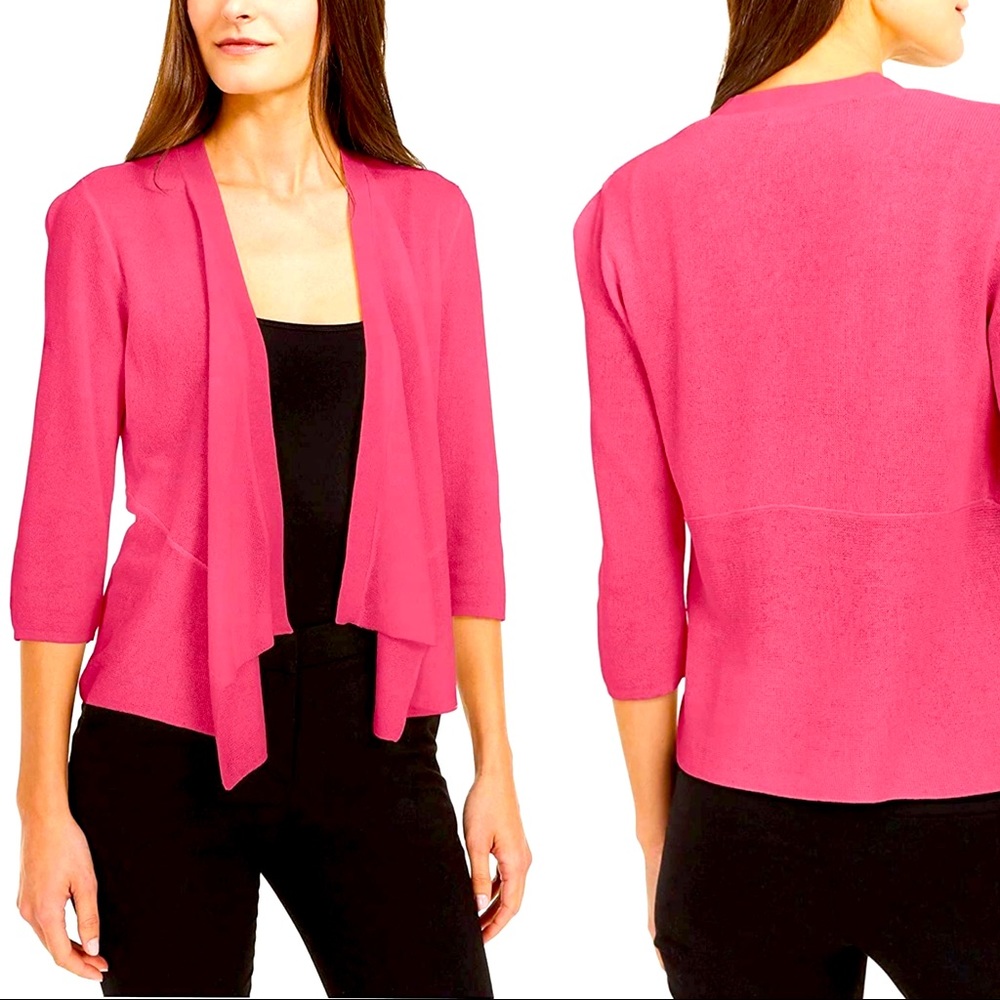 ALFANI Draped open cardigan in Coral size Large NWT - Picture 1 of 7